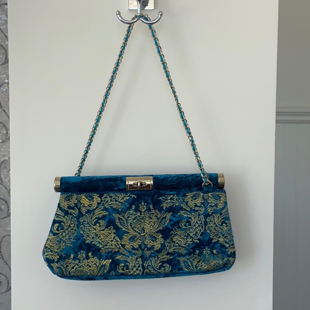 Blue & gold purse